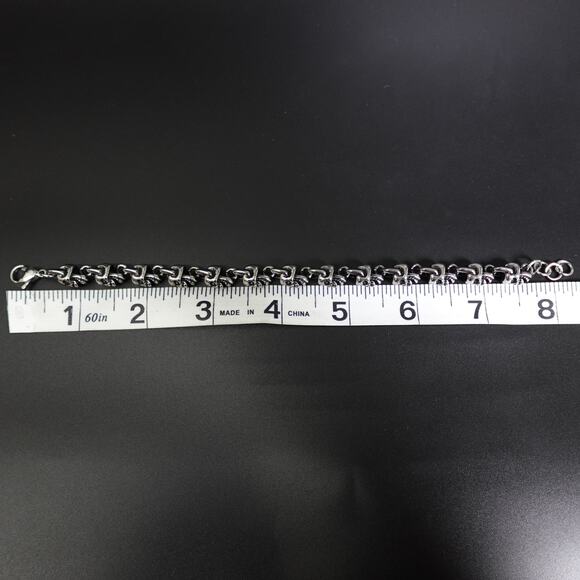 Stainless Steel Skull Bracelet SBR-5305 - Picture 6 of 6